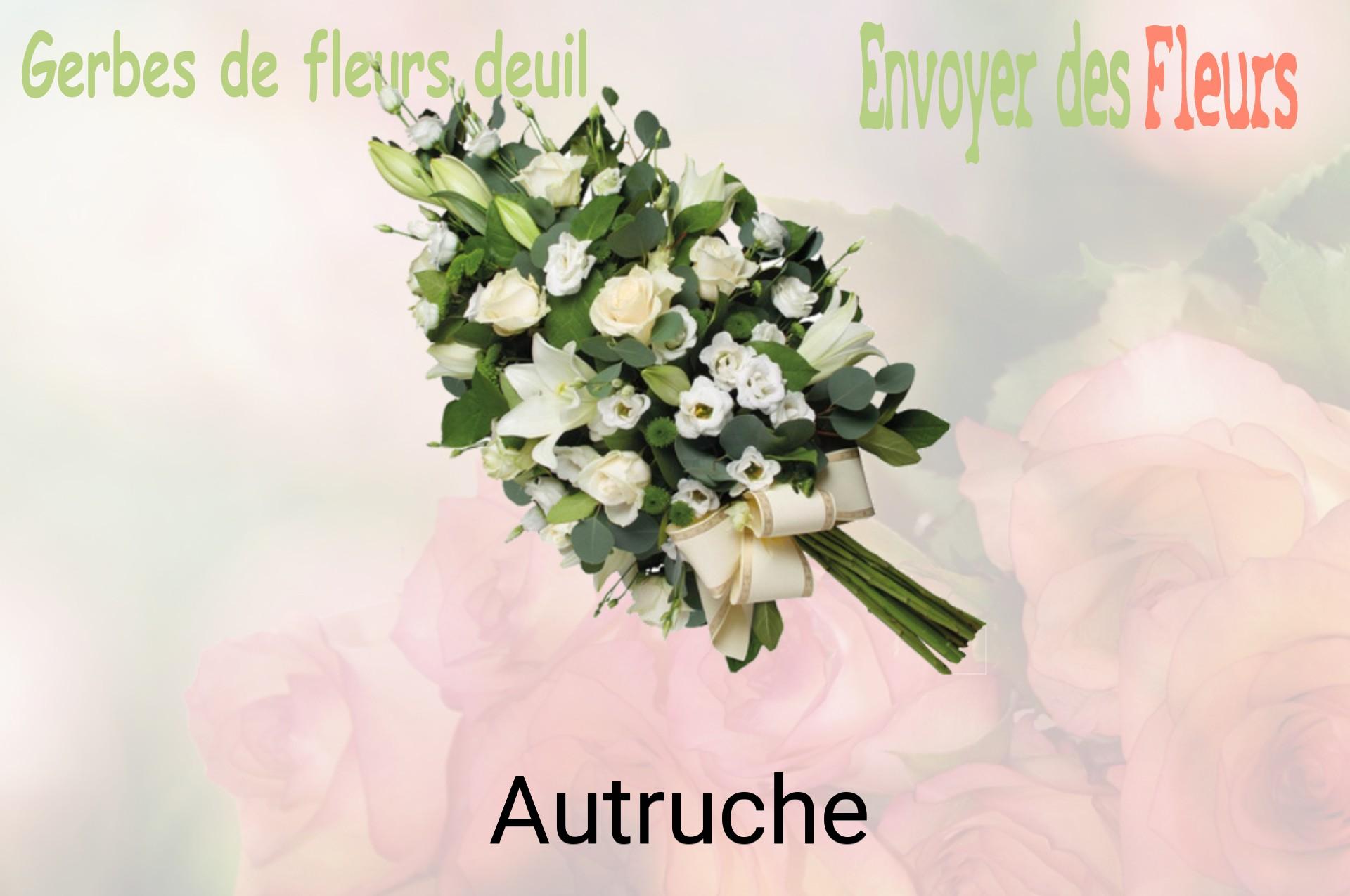 Gerbe de fleurs de deuil livrée à Autruche
